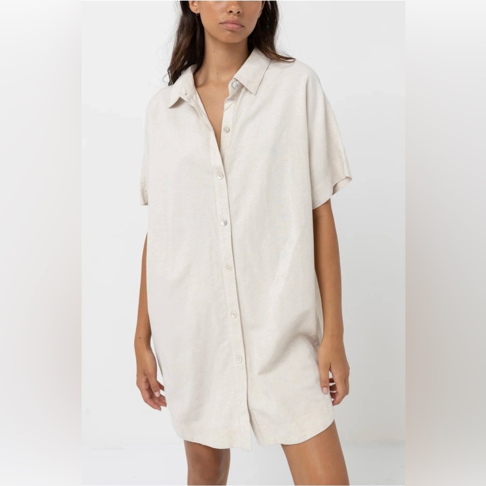 Rhythm Cream Mini Shirt Dress